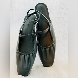 Vince Venice Slingback Mary Jane Flats in Sea Stone Blue/Grey Sz 8M / EUR 38.5